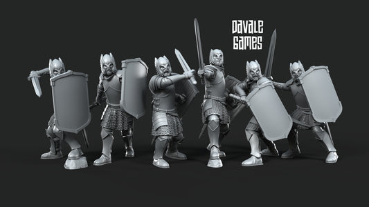 Soldiers with swords