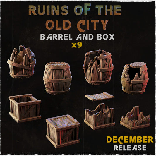 Barrels and crates