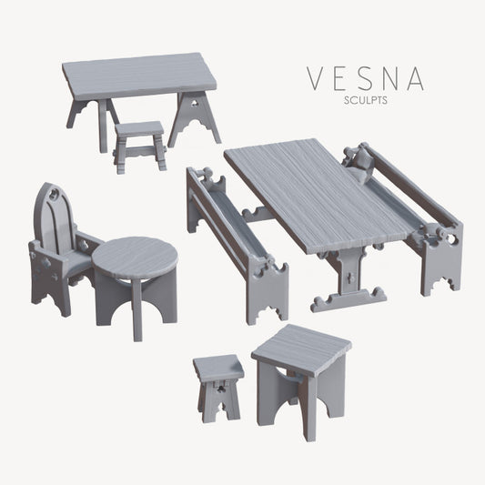 Banquet table and chair set