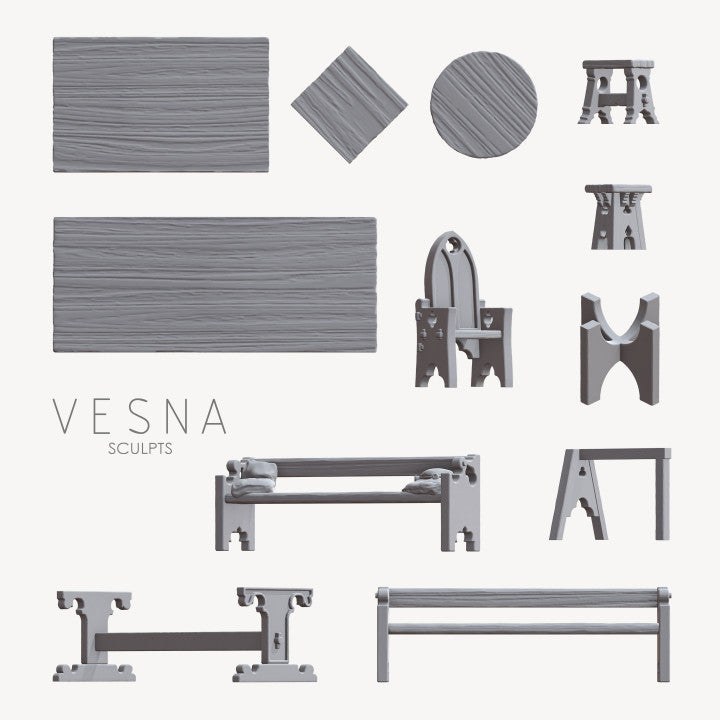 Set de tables et chaises de banquet