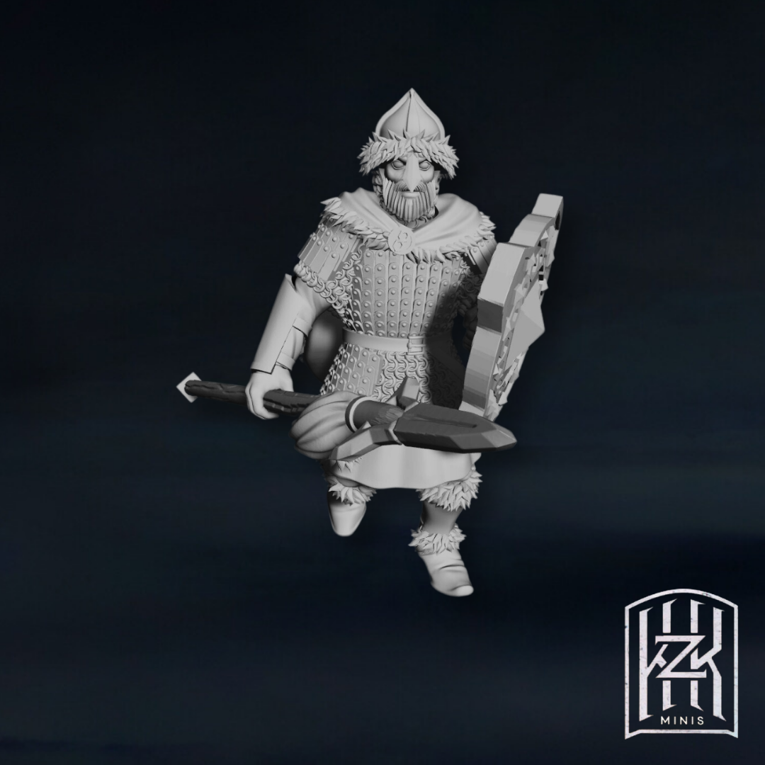 Warriors with shields of the Men of the Lake