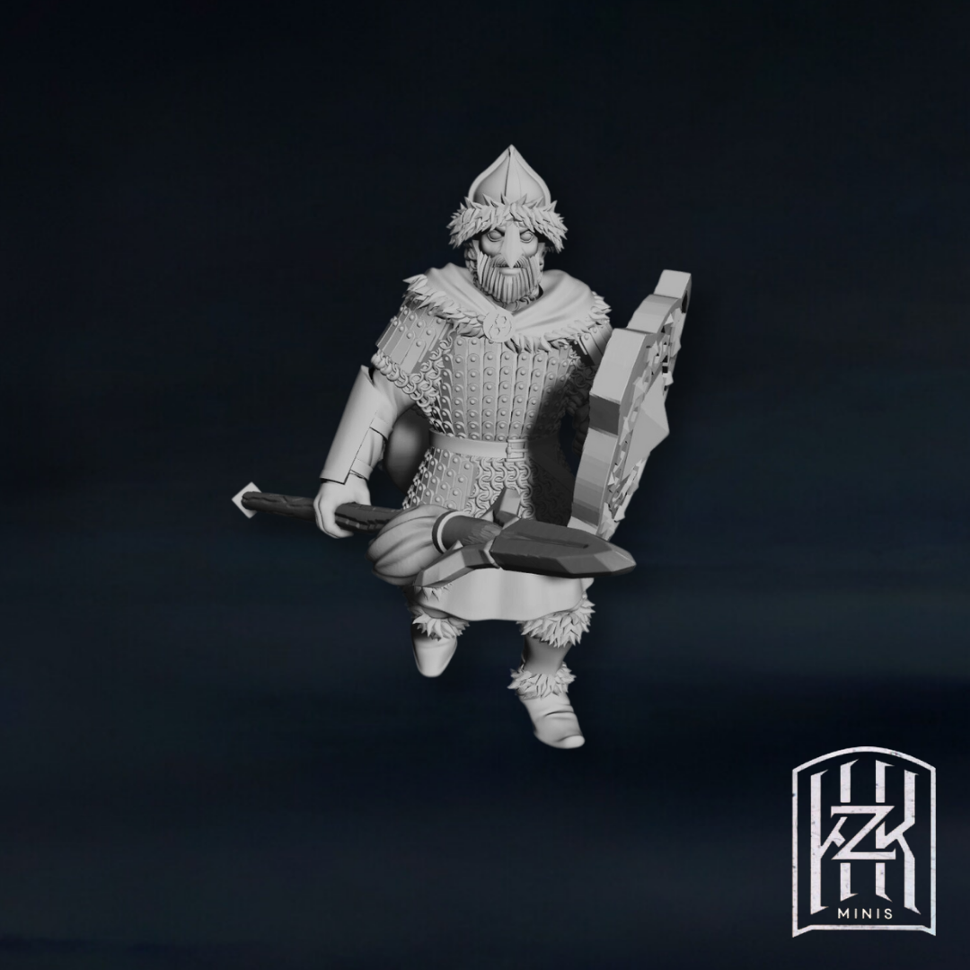 Warriors with shields of the Men of the Lake