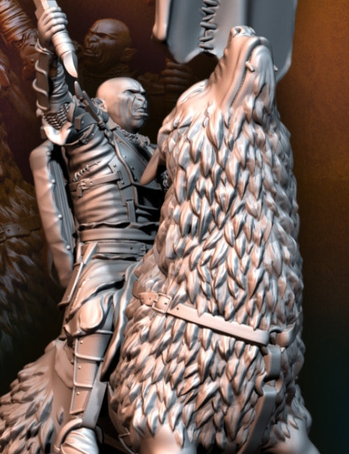 Chevaucheur warg avec bannière