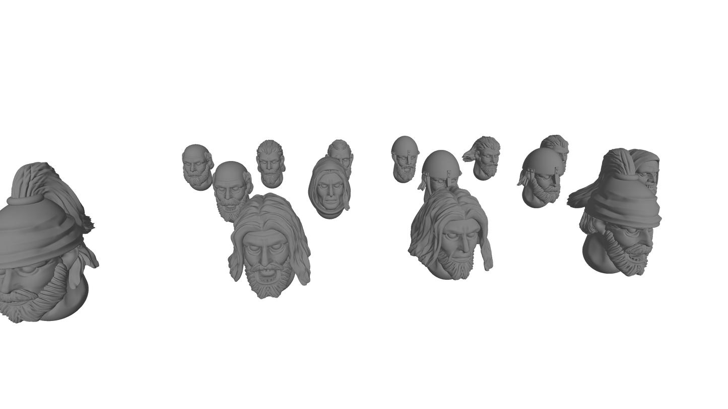 Heads of the warriors of the men of the West
