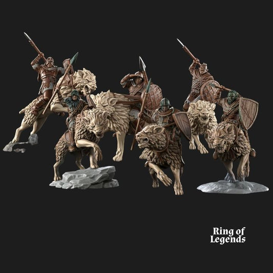 Chevaucheurs wargs (lances et boucliers)