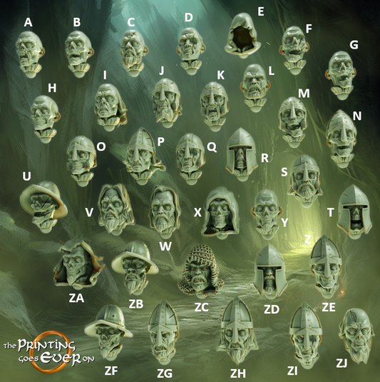 Heads of the warriors of the army of the Dead