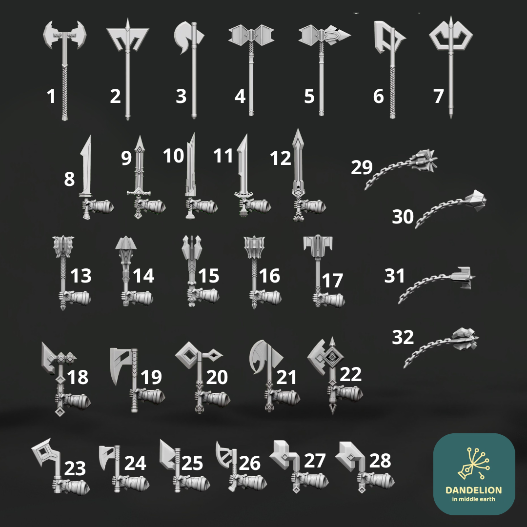Weapons of the White City Warriors