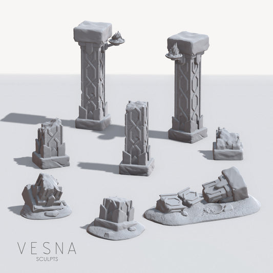 Set de piliers en ruine