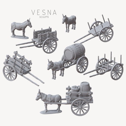 Set of 6 transport carts