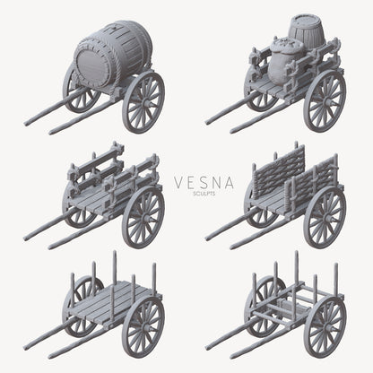 Set of 6 transport carts